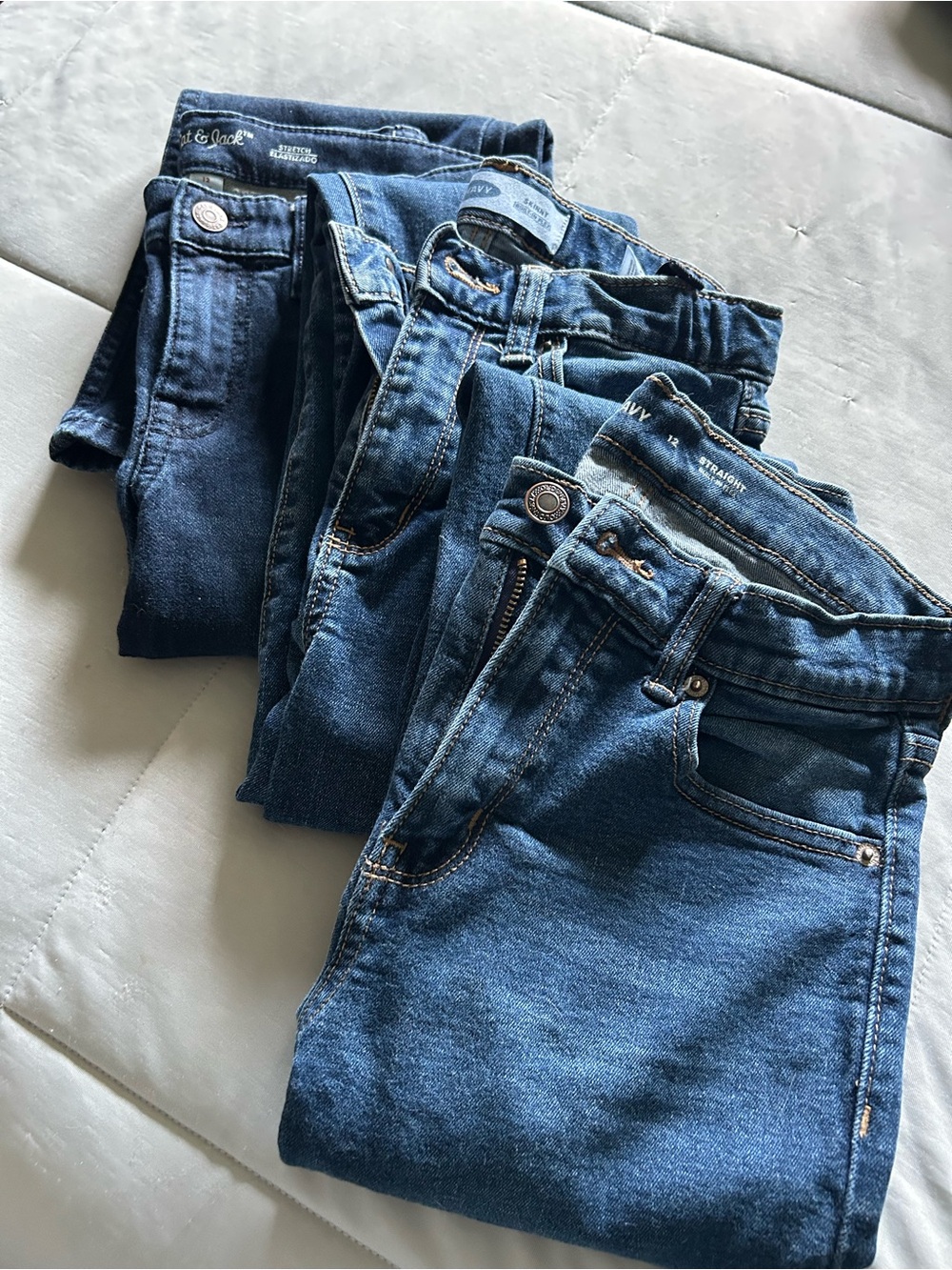Boys Size 12. Dark Blue Denim Jeans Trio